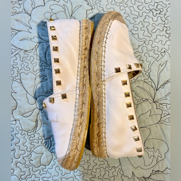 VIDORRETA Made in Spain White Stud Leather Espadrilles Flats Women’s 37/US 6.5 - Picture 5 of 14